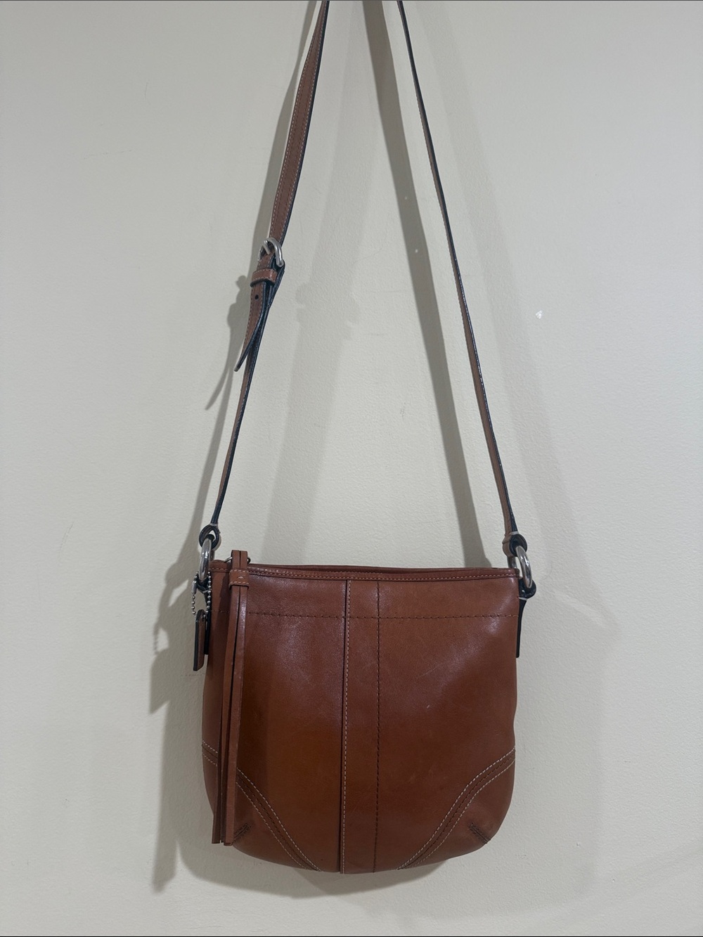 Coach Hobo bag Crossbody Leather Shoulder Bag with Tassel